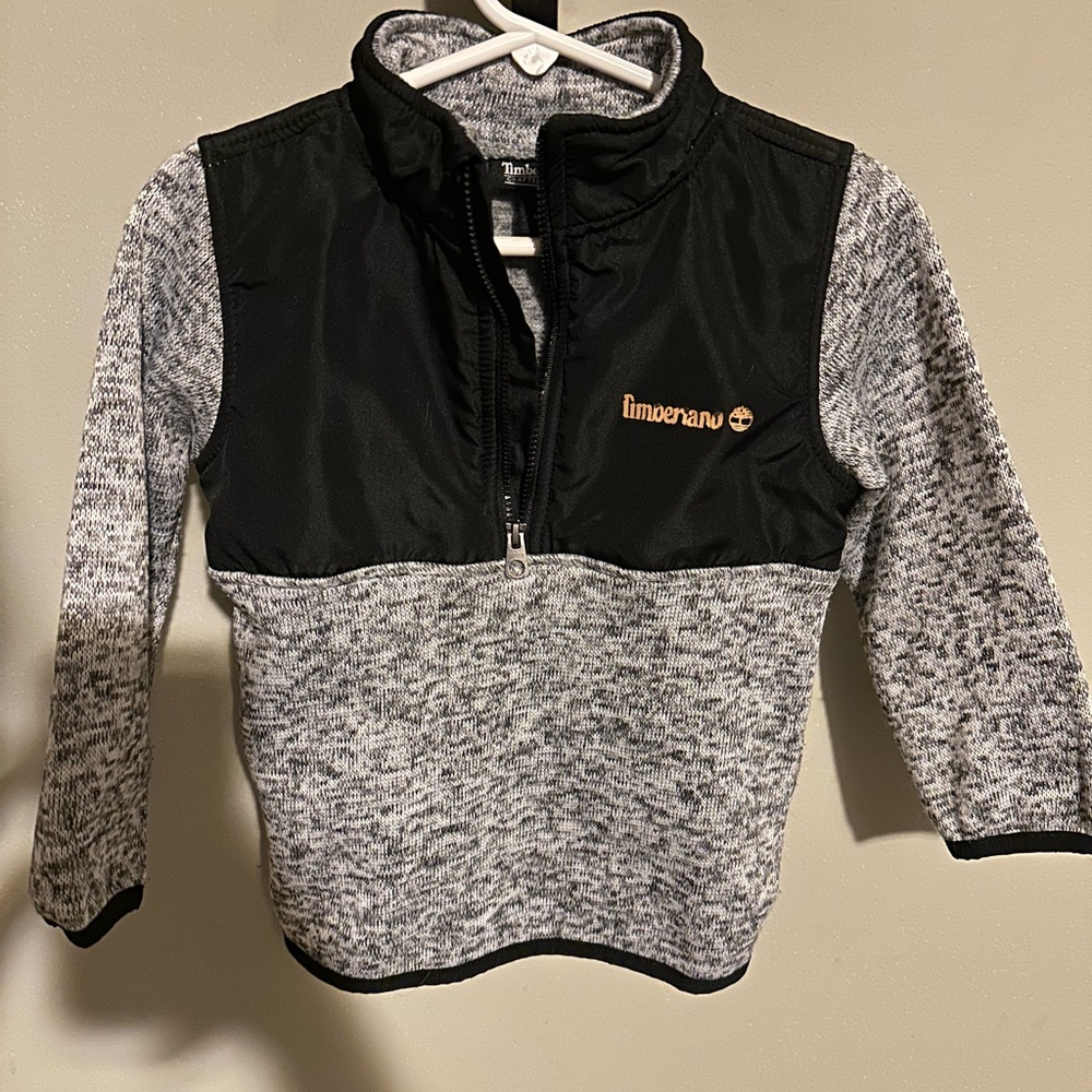 Timberland Black and Gray Sweater with Mock Neck